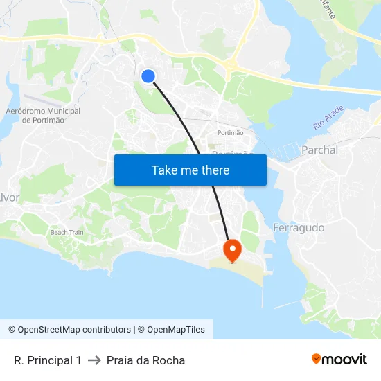 R. Principal 1 to Praia da Rocha map