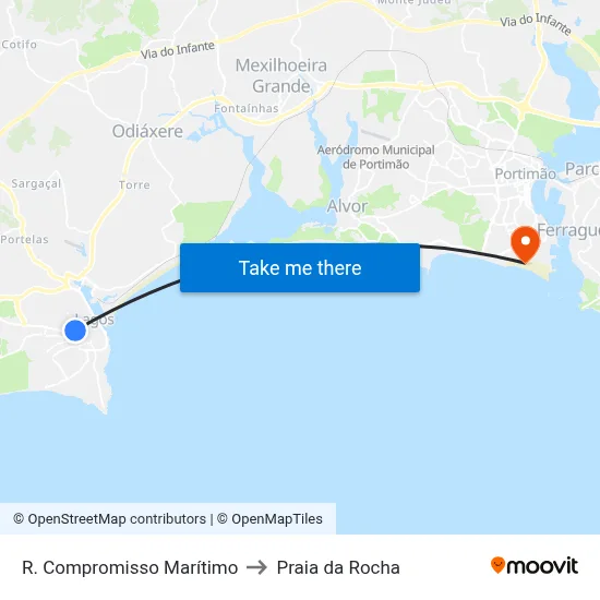 R. Compromisso Marítimo to Praia da Rocha map