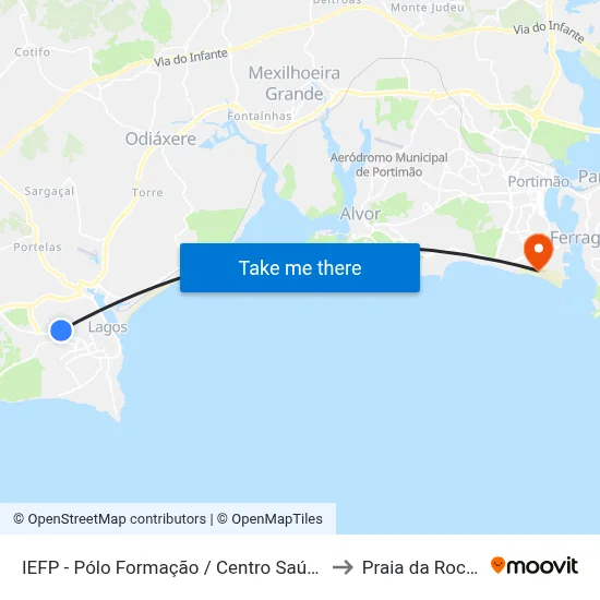 IEFP - Pólo Formação / Centro Saúde) to Praia da Rocha map