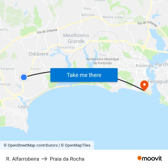 R. Alfarrobeira to Praia da Rocha map