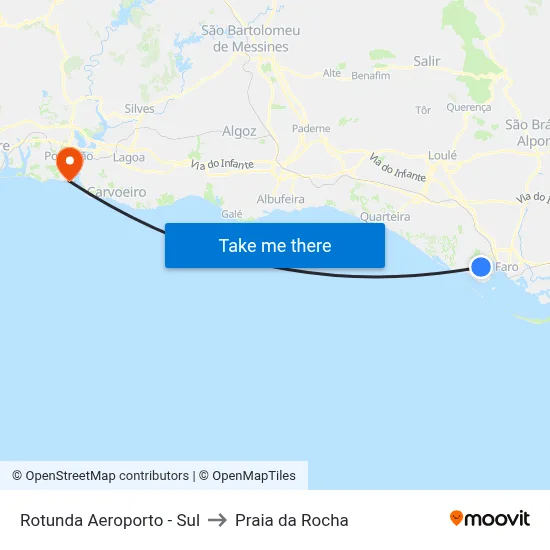 Rotunda Aeroporto - Sul to Praia da Rocha map