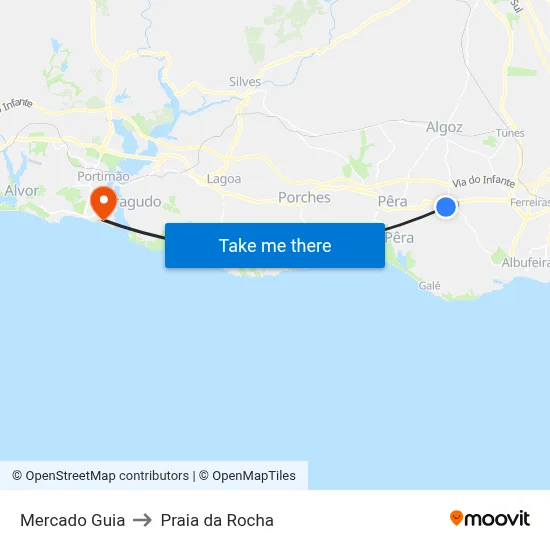 Mercado Guia to Praia da Rocha map