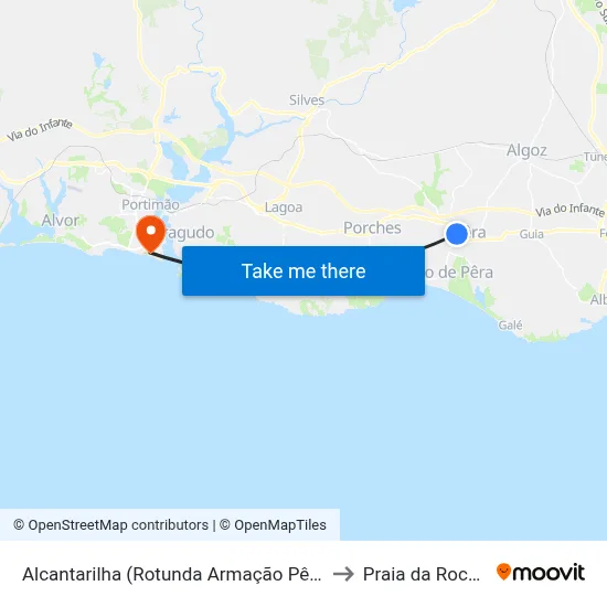 Alcantarilha (Rotunda Armação Pêra to Praia da Rocha map