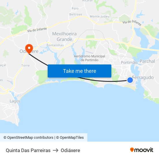 Quinta Das Parreiras to Odiáxere map