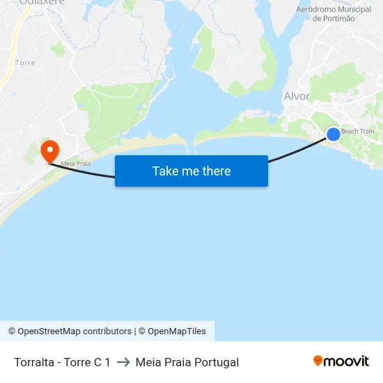 Torralta - Torre C 1 to Meia Praia Portugal map