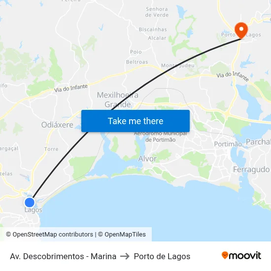 Av. Descobrimentos - Marina to Porto de Lagos map