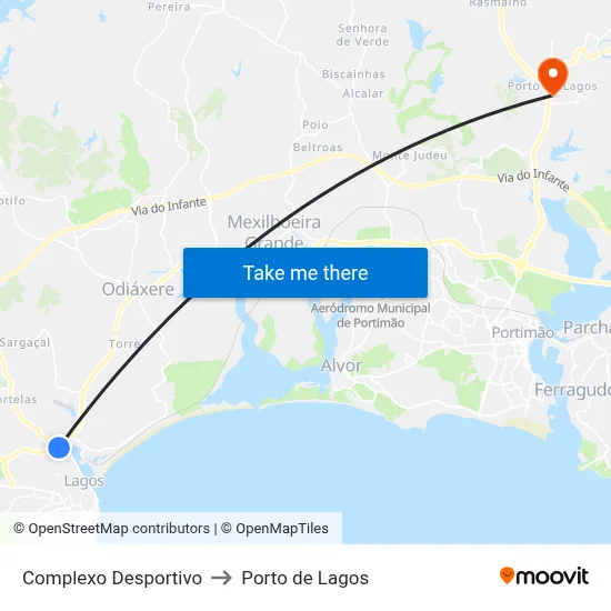Complexo Desportivo to Porto de Lagos map