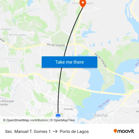 Sec. Manuel T. Gomes 1 to Porto de Lagos map
