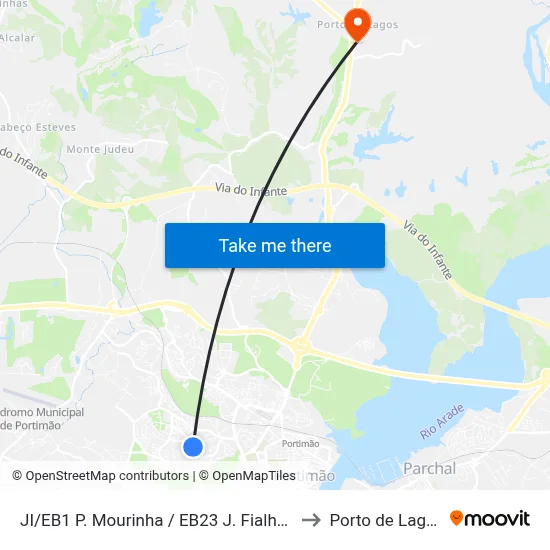 JI/EB1 P. Mourinha / EB23 J. Fialho 2 to Porto de Lagos map