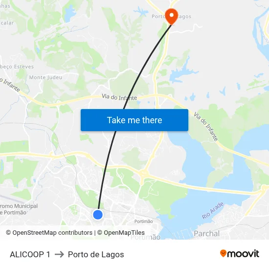 ALICOOP 1 to Porto de Lagos map
