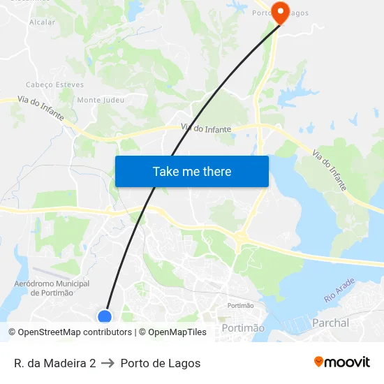 R. da Madeira 2 to Porto de Lagos map