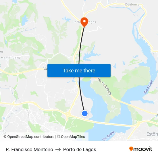 R. Francisco Monteiro to Porto de Lagos map