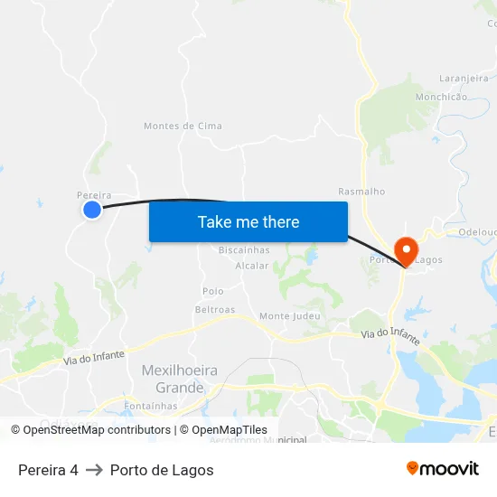 Pereira 4 to Porto de Lagos map