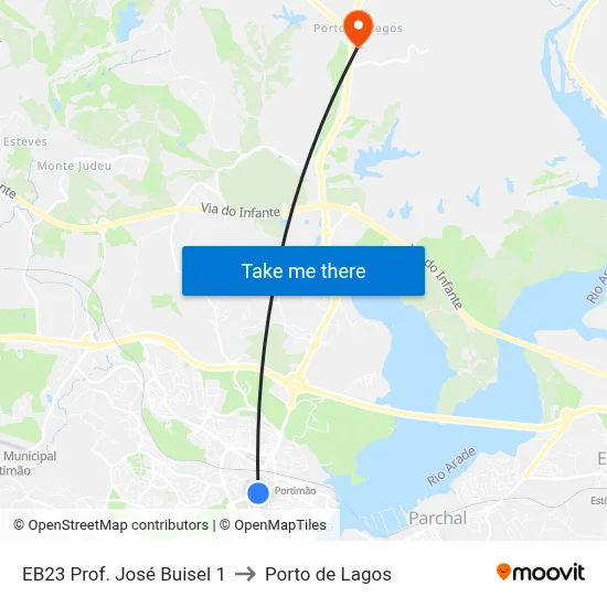 EB23 Prof. José Buisel 1 to Porto de Lagos map