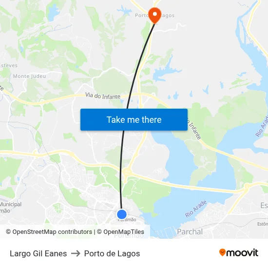 Largo Gil Eanes to Porto de Lagos map