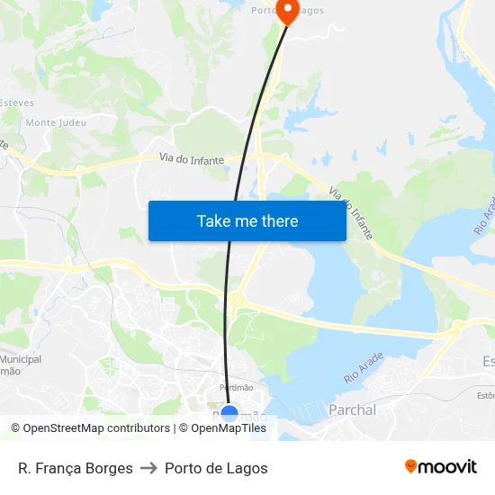 R. França Borges to Porto de Lagos map