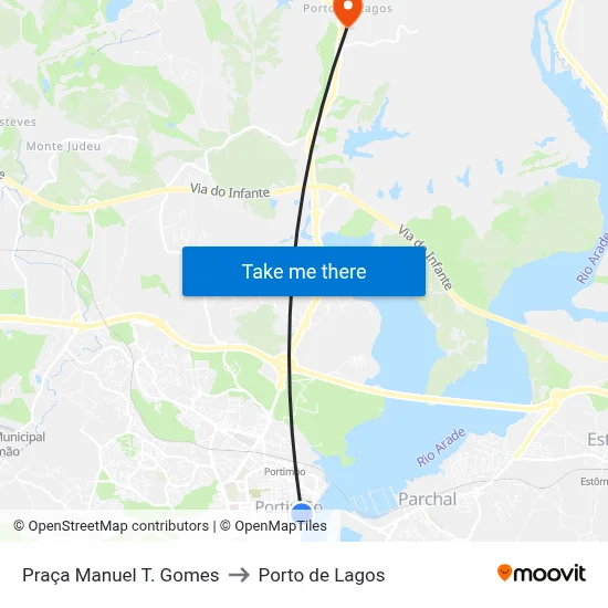 Praça Manuel T. Gomes to Porto de Lagos map