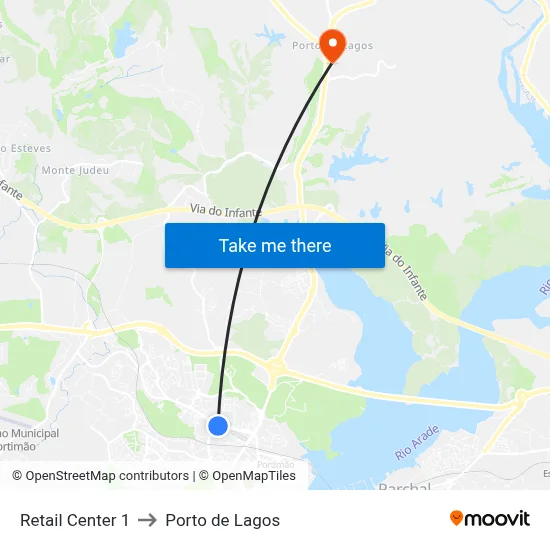 Retail Center 1 to Porto de Lagos map