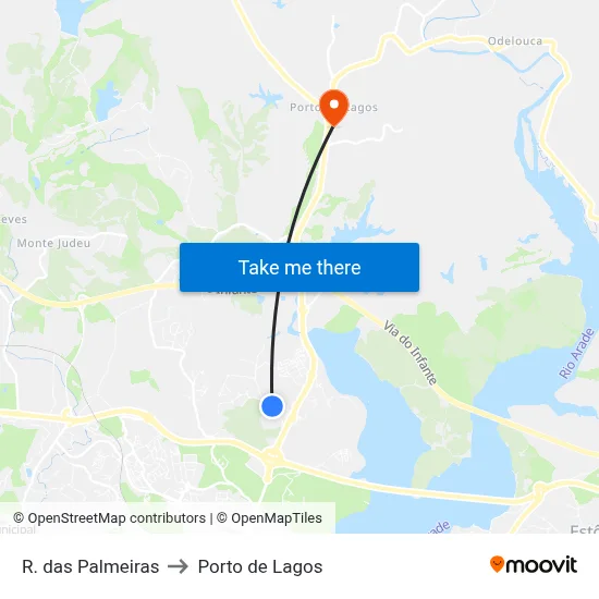 R. das Palmeiras to Porto de Lagos map