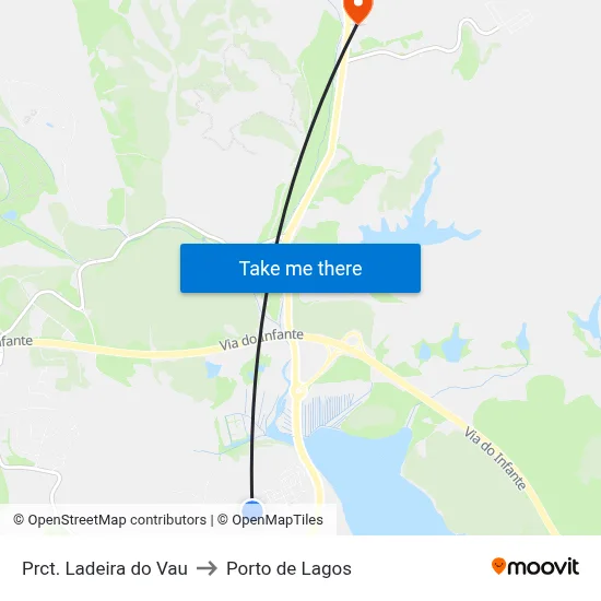 Prct. Ladeira do Vau to Porto de Lagos map