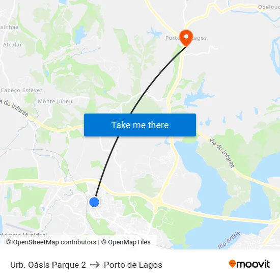 Urb. Oásis Parque 2 to Porto de Lagos map