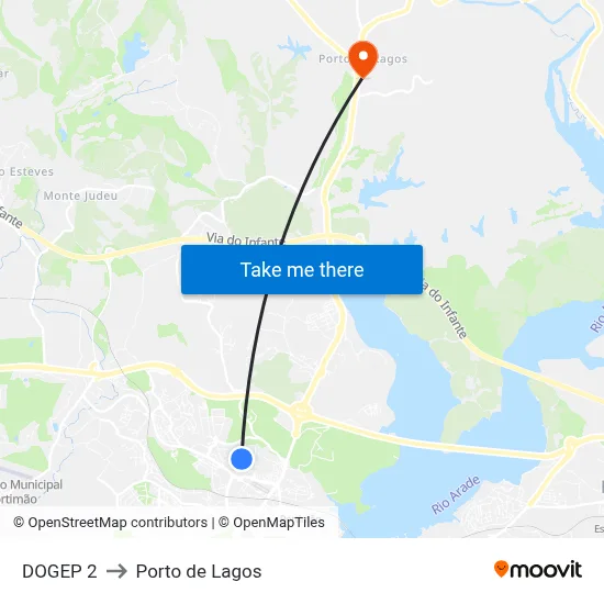 DOGEP 2 to Porto de Lagos map