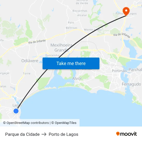 Parque da Cidade to Porto de Lagos map