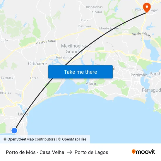 Porto de Mós - Casa Velha to Porto de Lagos map