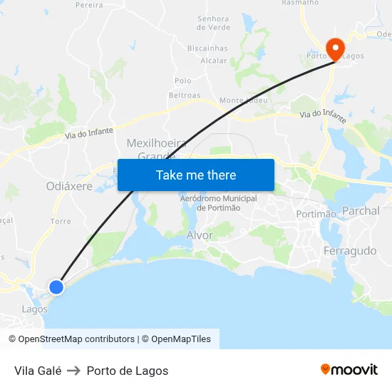 Vila Galé to Porto de Lagos map
