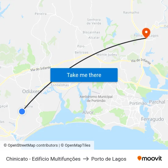 Chinicato - Edifício Multifunções to Porto de Lagos map