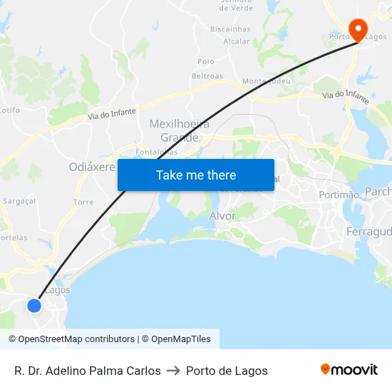 R. Dr. Adelino Palma Carlos to Porto de Lagos map