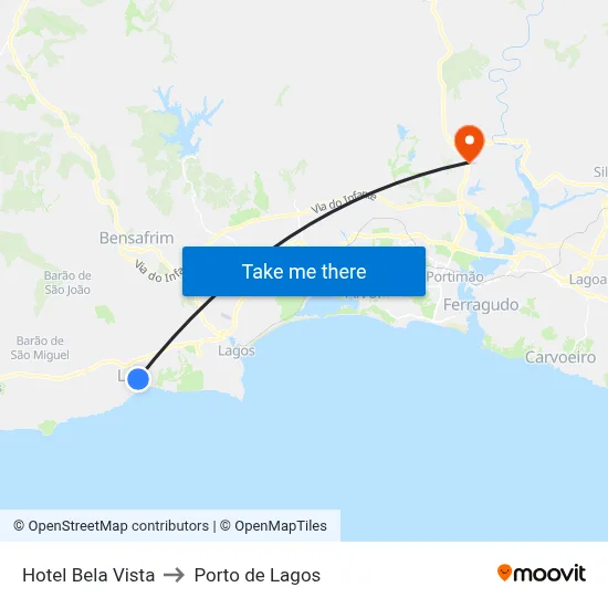 Hotel Bela Vista to Porto de Lagos map