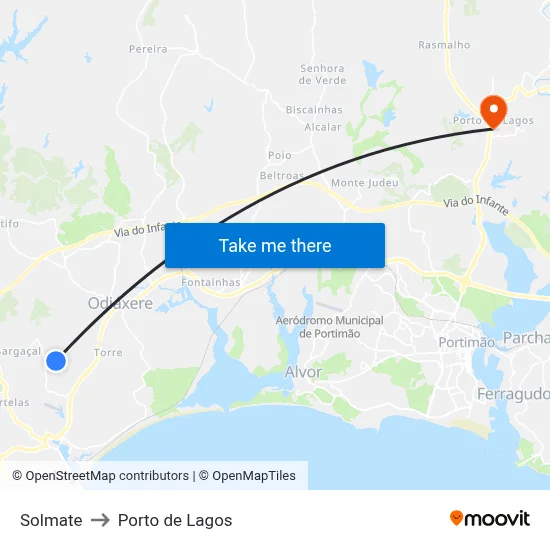 Solmate to Porto de Lagos map