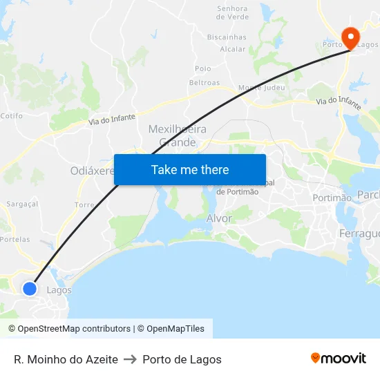 R. Moinho do Azeite to Porto de Lagos map