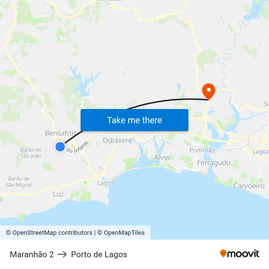 Maranhão 2 to Porto de Lagos map