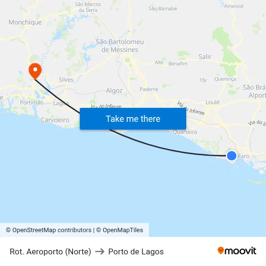 Rot. Aeroporto (Norte) to Porto de Lagos map