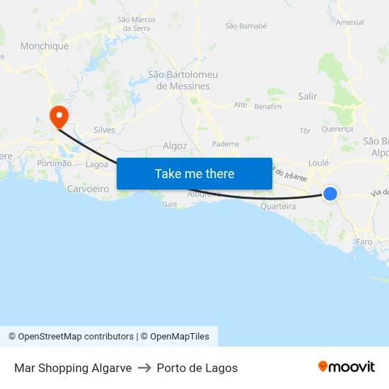 Mar Shopping Algarve to Porto de Lagos map