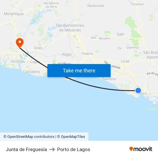 Junta de Freguesia to Porto de Lagos map