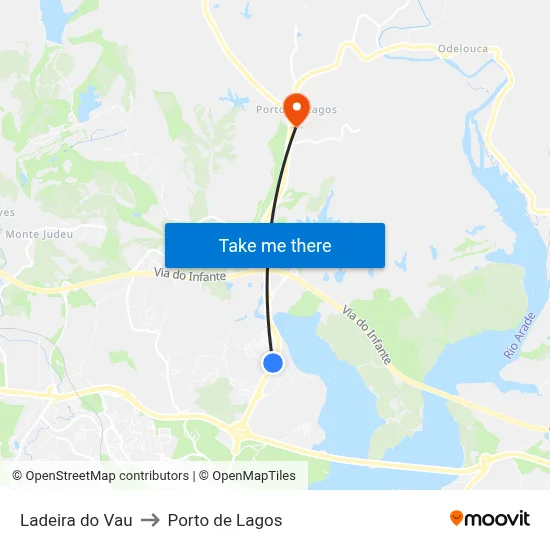 Ladeira do Vau to Porto de Lagos map