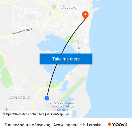 ✈ Αεροδρόμιο Λάρνακας - Αναχωρήσεις to Larnaka map
