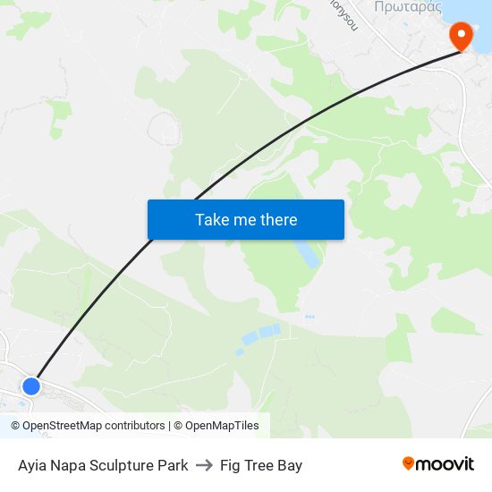 Ayia Napa Sculpture Park to Fig Tree Bay map