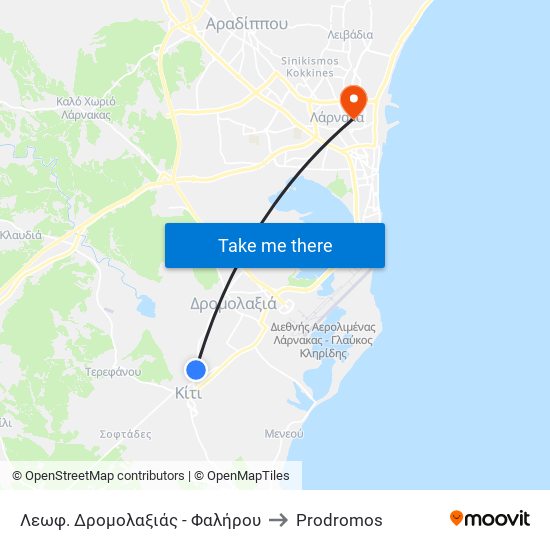 Λεωφ. Δρομολαξιάς - Φαλήρου to Prodromos map
