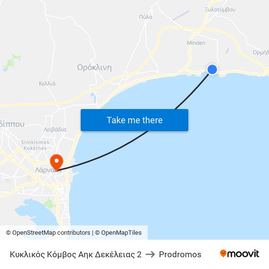 Κυκλικός Κόμβος Αηκ Δεκέλειας 2 to Prodromos map