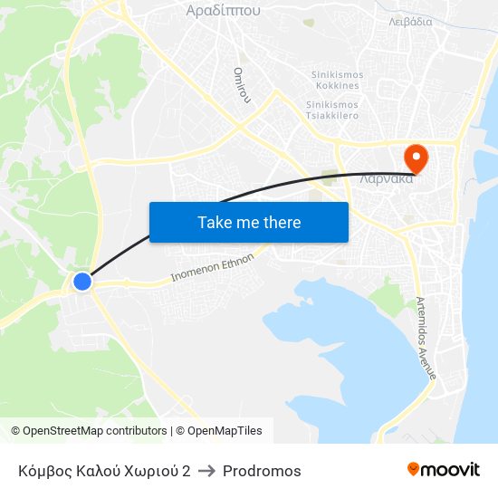 Κόμβος Καλού Χωριού 2 to Prodromos map