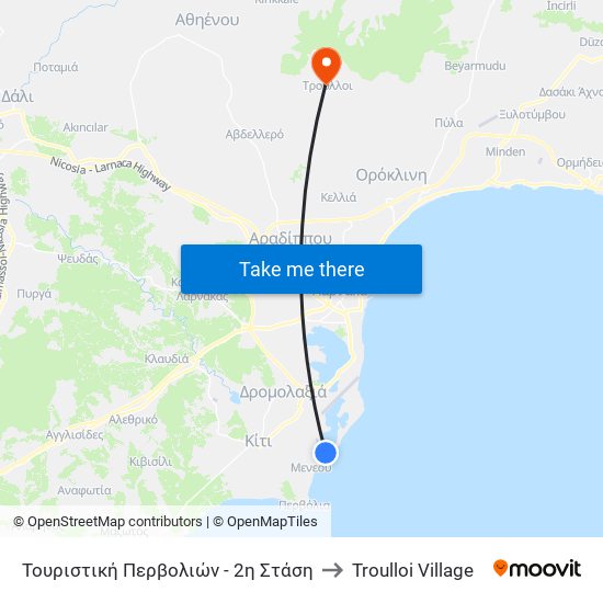 Τουριστική Περβολιών - 2η Στάση to Troulloi Village map