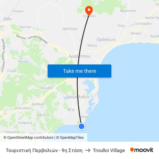 Τουριστική Περβολιών - 9η Στάση to Troulloi Village map