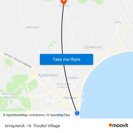 Ισταμπούλ to Troulloi Village map