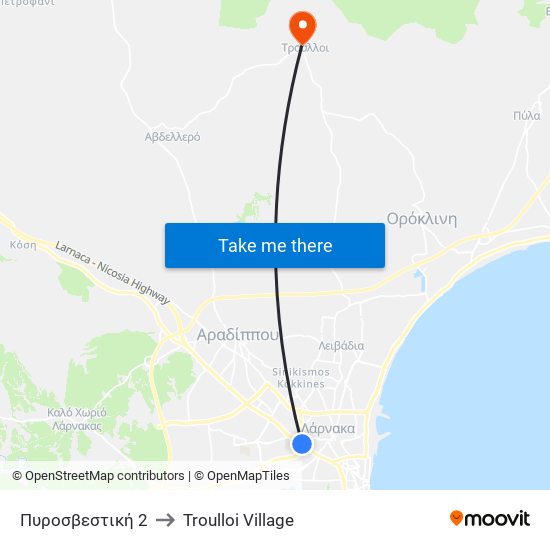 Πυροσβεστική 2 to Troulloi Village map