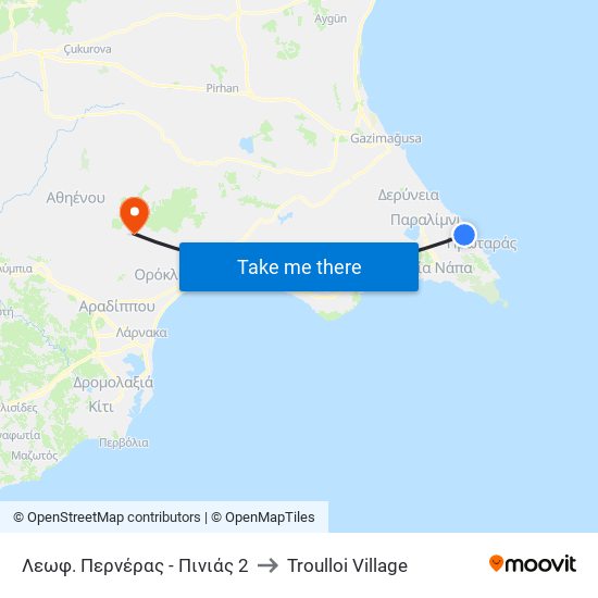 Λεωφ. Περνέρας - Πινιάς 2 to Troulloi Village map