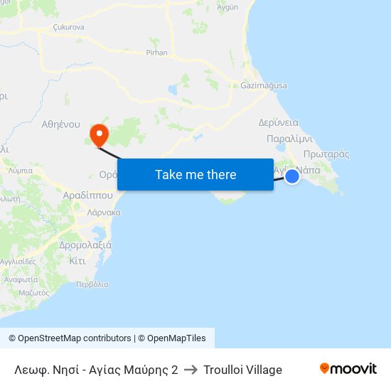 Λεωφ. Νησί - Αγίας Μαύρης 2 to Troulloi Village map